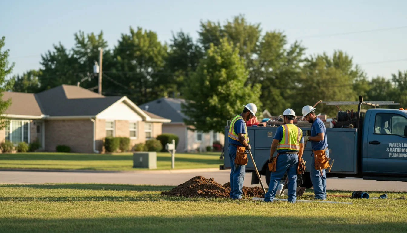 Residential water line and bathroom plumbing service in Davenport, ND